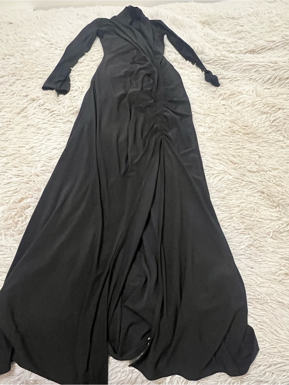 Elegant Black Long Sleeve Maxi Dress - Classic Coverage